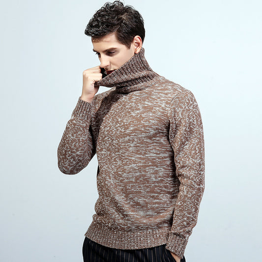 Otoño e invierno Jersey nuevo suéter de punto suéter de cuello alto para hombres