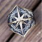 Men's Glyph Vintage Rings Fashion Pattern Personality Two Tone Rings