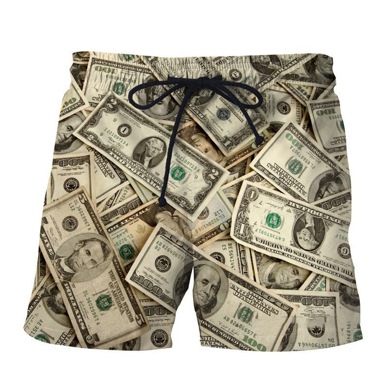 Pantalones cortos de playa con estampado digital 3D para hombre