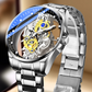 New Men Watch Skeleton Automatic Quartz Watch Gold Skeleton Vintage Man Watch Mens Watches Top Brand Luxury