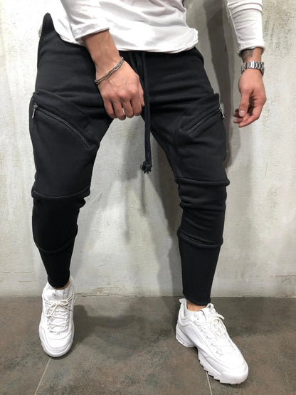 Pantalones deportivos con cremallera para hombre