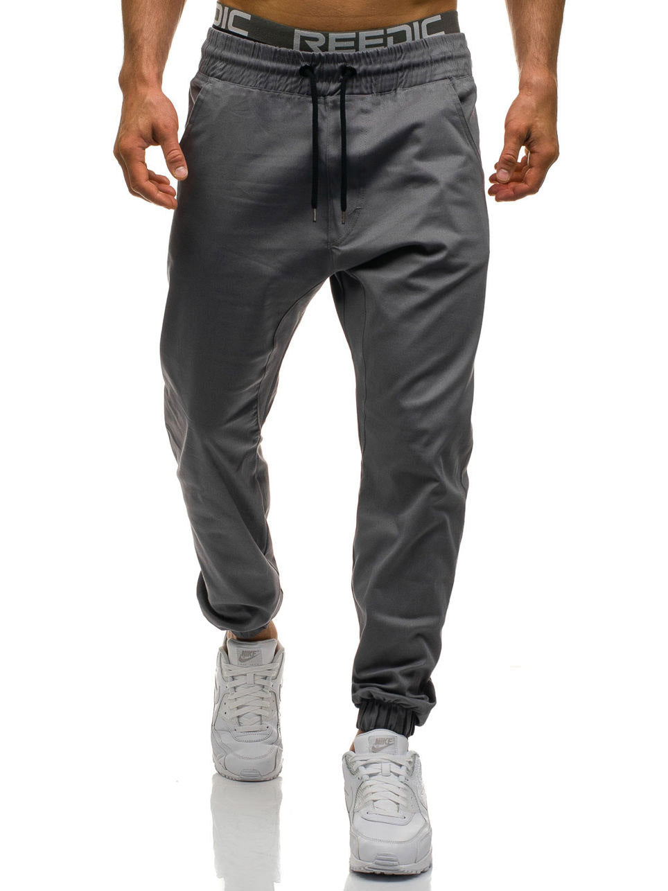 Pantalones de hombre Pantalones con cordón Hip Hop Harem Pantalones para hombre Joggers Pantalones sólidos