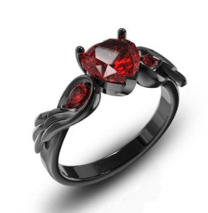 Anillos de amor de circonita roja Rubby para mujer 