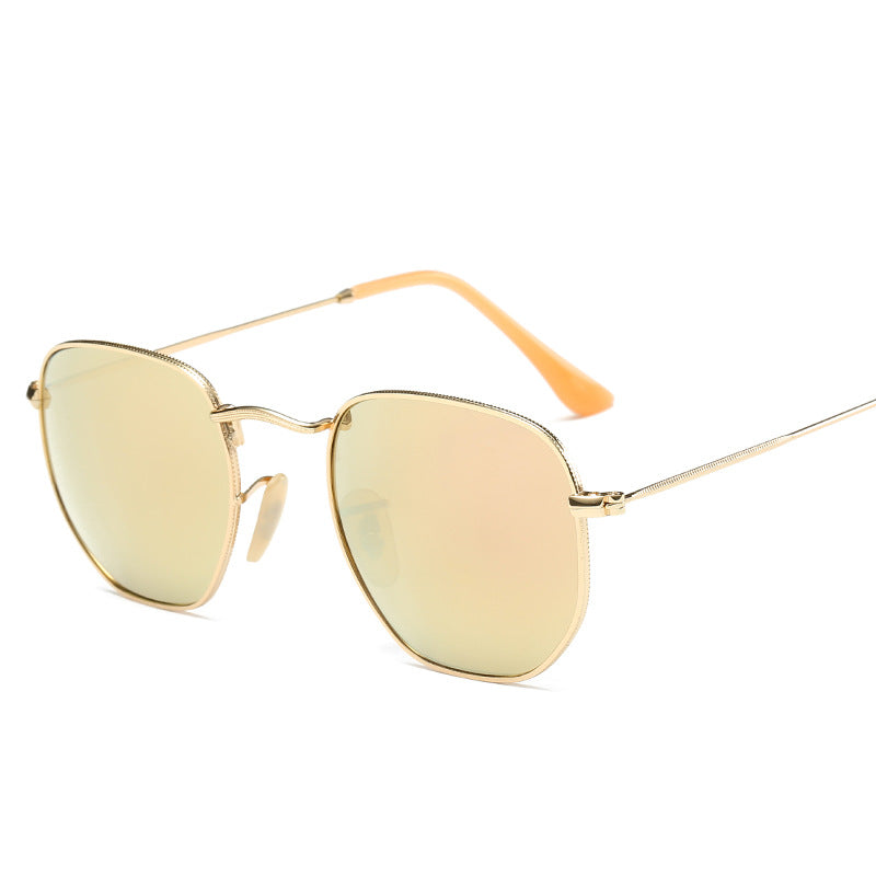 Gafas de sol para hombre y mujer, gafas de sol retro de metal, gafas de sol reflectantes recubiertas de moda