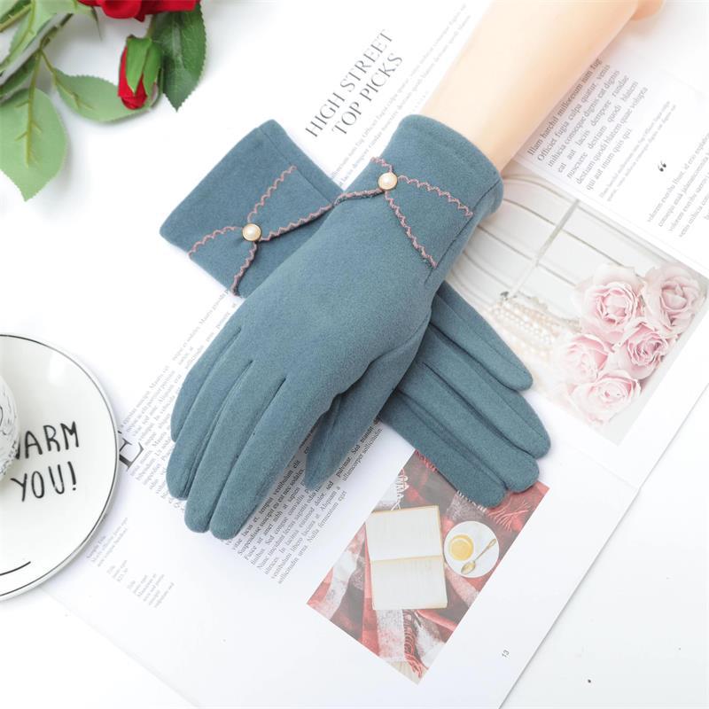 Guantes de terciopelo Deerskin para mujer, guantes esenciales cálidos para otoño e invierno, guantes de equitación para mujer