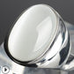 Stainless Steel Faux Opal Rings Titanium