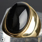 Stainless Steel Faux Opal Rings Titanium