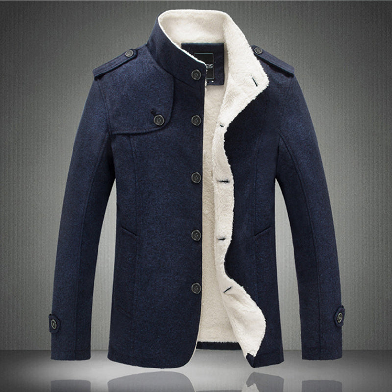 Men Jacket Thick Zipper Casual Slim Men Coat Solid Color Male Brand Clothing Jackets