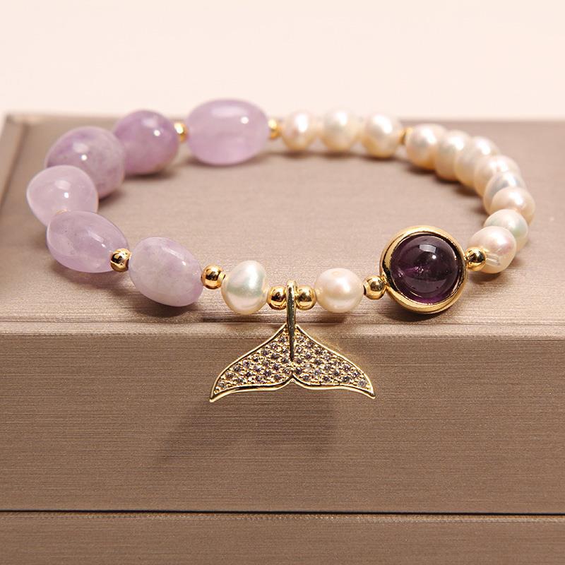 Pulsera de perlas naturales de agua dulce para mujer