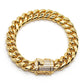Cuban Trend Titanium Steel Gold Plated Zircon Bracelet For Men