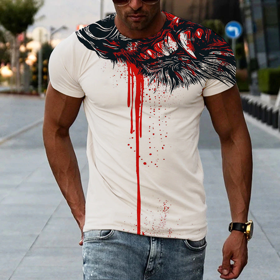 New Men's Printed 3D T-shirt Short Sleeve