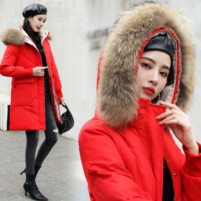 Long Hooded Down Jacket Women