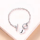 Silver Color Link Chain OT Buckle Clasp Bracelet 26 Initial Letter Heart Charms Bracelets For Women Girls