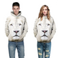 Men's autumn and winter models 3D white lion hooded sweater casual large size lovers