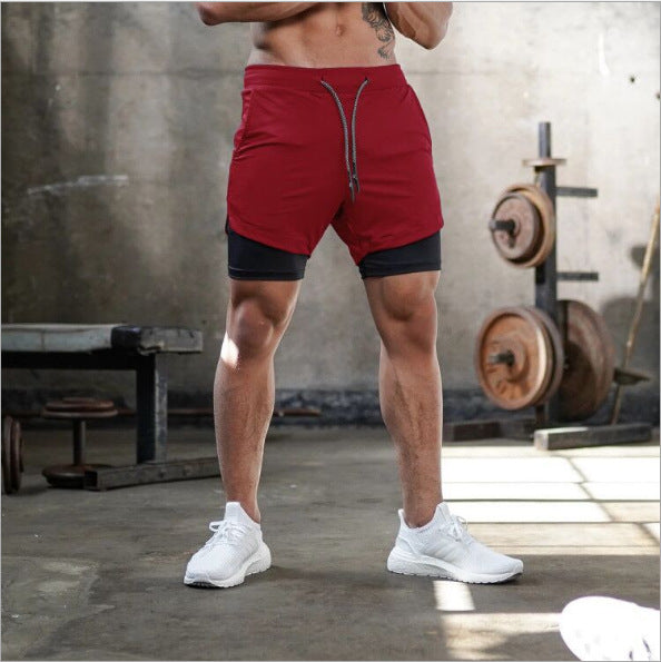 Pantalones cortos para correr de verano para hombre Pantalones cortos deportivos 2 en 1