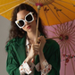 Women's Vintage Cat Eye Sunglasses Women Gradient Lens Sunglasses Glasses