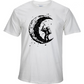 Digging The Moon Print Casual Mens O-neck T Shirts Fashion Men's Tops Men T-shirt Short Sleeve Men Tshirt
