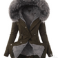 Hooded Drawstring Plush Jacket Women