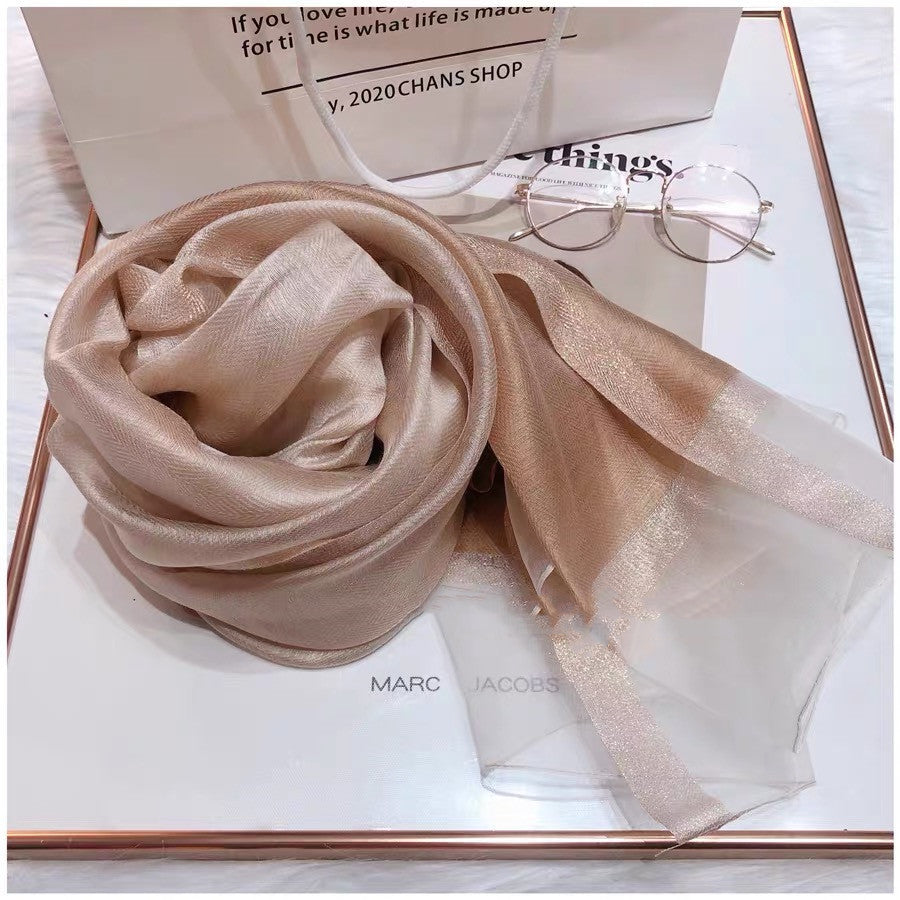 Thin Silk Color Matching Fashion Silk Scarves