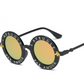 BOYSEEN Retro Round Sunglasses English Letters Little Bee Sun Glasses Men Women Brand Glasses Designer Fashion Male Female 15981