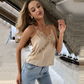 Sexy hollow solid color lace suspenders