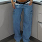 Straight Leg Cargo Pants Women High Waist Casual Baggy Pants
