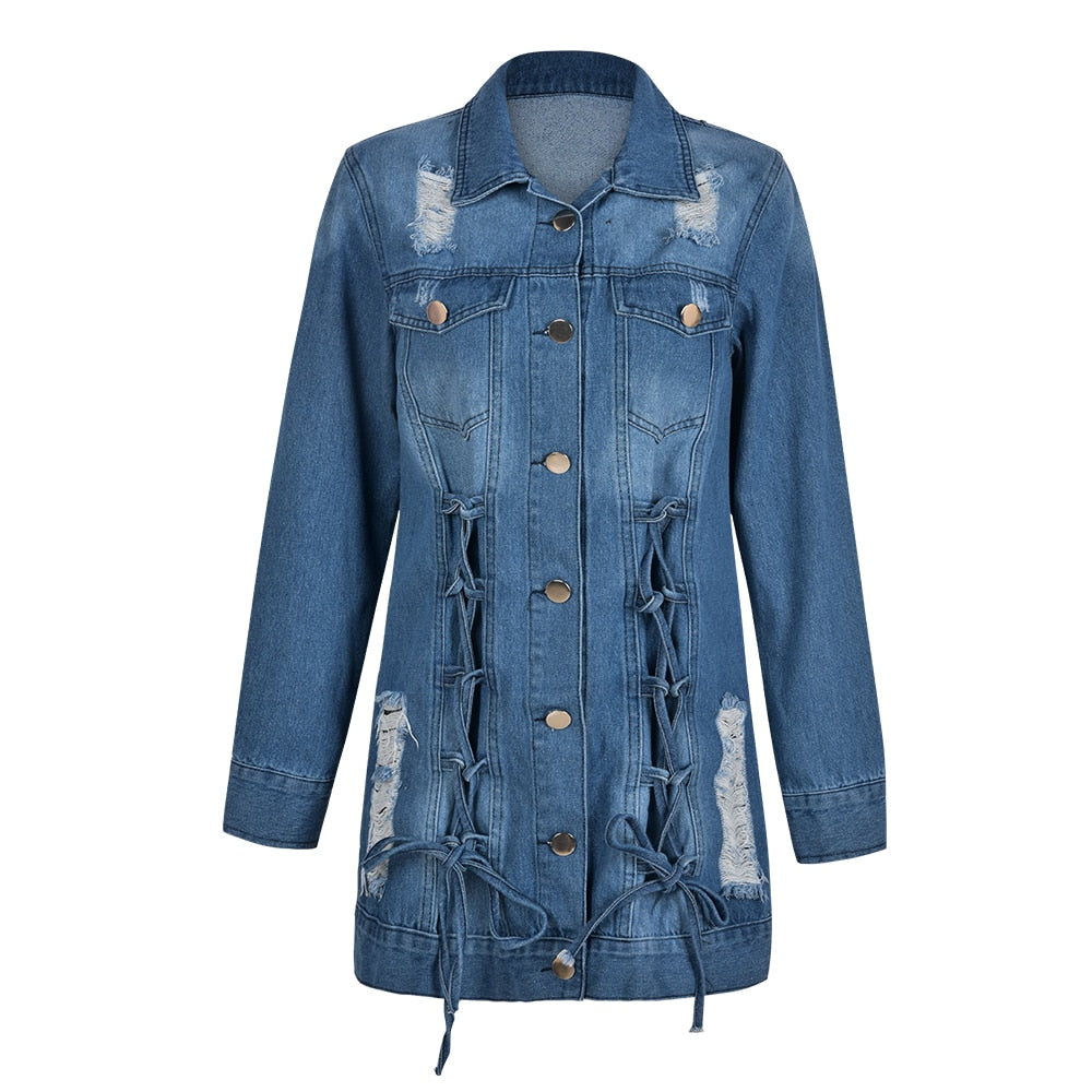 Chaqueta de plumón Chaquetas holgadas para mujer Tops estampados denim