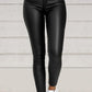 Pure Color PU Sexy Leather Pants Casual Feet Pants Women