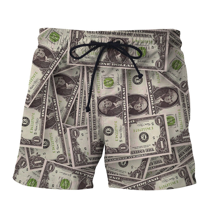 Pantalones cortos de playa con estampado digital 3D para hombre