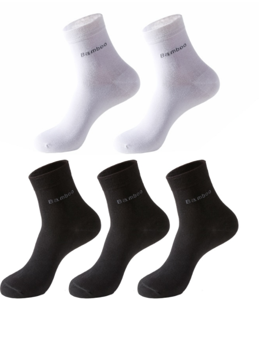 Calcetines Calcetines de color sólido Calcetines de fibra de bambú de tubo medio para hombres Hombres