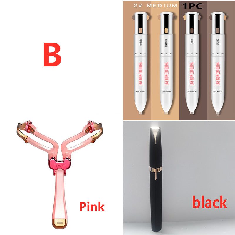 Juego de modelado de cejas 3 en 1, plantilla de cejas ajustable plegable para maquillaje de formas de cejas perfectas