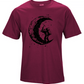 Digging The Moon Print Casual Mens O-neck T Shirts Fashion Men's Tops Men T-shirt Short Sleeve Men Tshirt