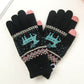 Fawn knit gloves cold warm touch screen wool gloves women