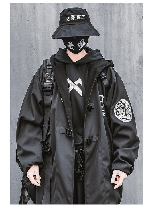 Hooded Coats For Men And Women Loose Medium Length