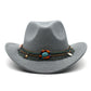 Cowboy Hats Curled Felt Riding Men And Women