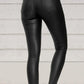 Pure Color PU Sexy Leather Pants Casual Feet Pants Women