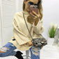 Casual Solid Color Long Sleeved Sweater For Women