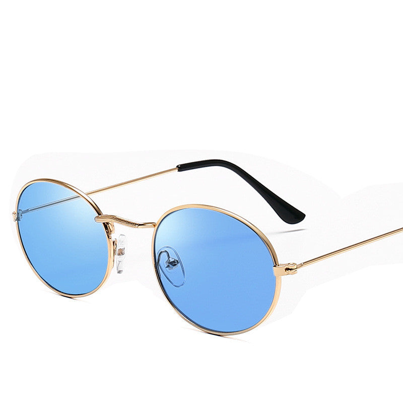 New Trend Retro Round Frame Sunglasses Fashion Men And Women Sunglasses Metal Water Drop Oval Sunglasses