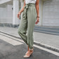 Women's High Waist Pocket Trousers All-Match Casual Pants Feet Pants Women