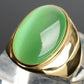 Stainless Steel Faux Opal Rings Titanium