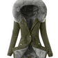 Hooded Drawstring Plush Jacket Women