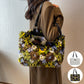 Bolsos de felpa de invierno para mujer, bolso de hombro con flores