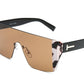 European and American fashion tide brand half frame sunglasses Personality square sunglasses men Wild sunglasses