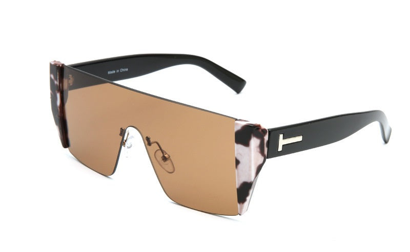 Gafas de sol de media montura de marca de marea de moda europea y americana Gafas de sol cuadradas con personalidad para hombres Gafas de sol decorativas salvajes