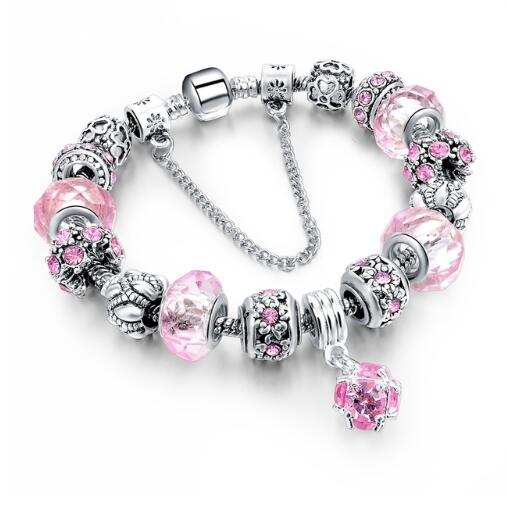 Pulseras y brazaletes de cuentas de cristal Pulseras con dijes de cadena de serpiente para joyería de mujer