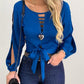 Tie Front Cut Out Tops Women Lace-Up Top Women