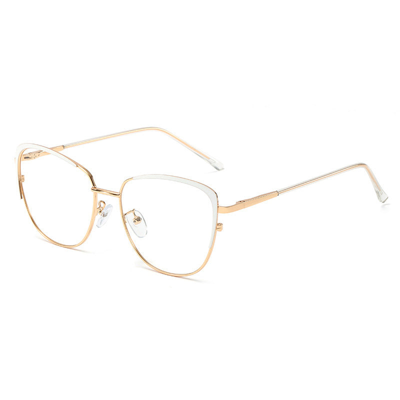Fashion Metal Anti-Blue Light Ultralight Glasses Women