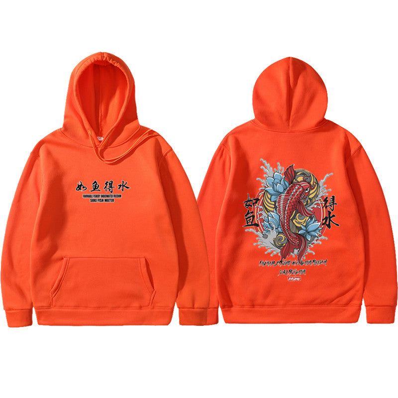 Sudadera con capucha Hip Hop para hombre Ukiyoe Streetwear