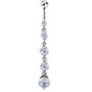 Crystal Button Ring Heart Belly Piercing
