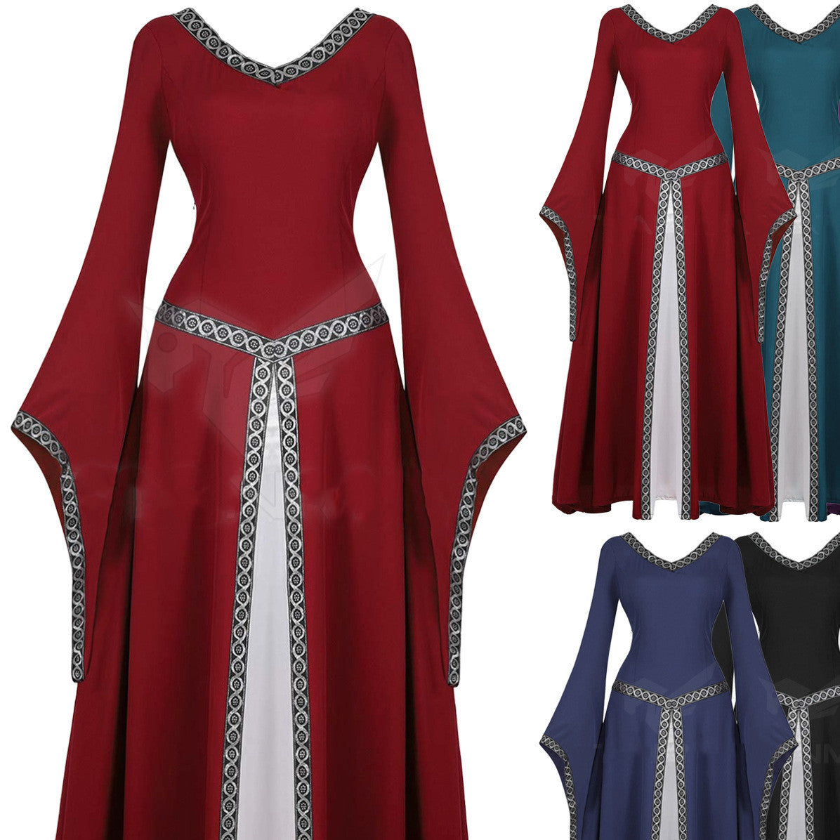 Disfraz Vintage Medieval De Halloween Vestidos De Mujer